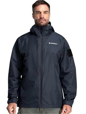 Baerskin Tactical NWT Rain Jacket Black Softshell Lightweight Waterproof - 2XL